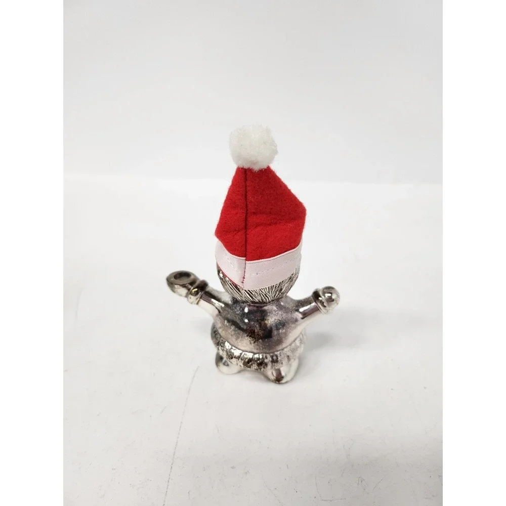 Vintage WM. A.Rogers Silver Santa Figurine Candle Holder Christmas Decor